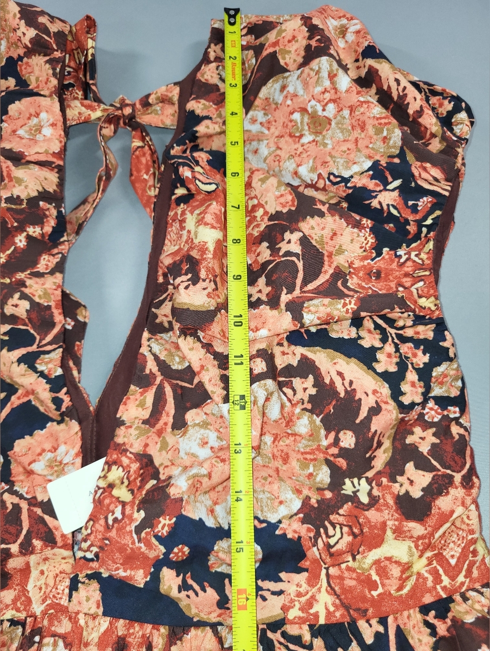 Anthropologie Floral Tie-Back Dress - Navy & Rust - Picture 12 of 14